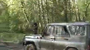 Уаз хунтер + "Таран 8" и лебедка "Спрут 9000" на бездорожье.