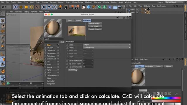 Cinema 4D Tutorial - Using video footage as texture.