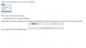 Apple: How can I use Availability Panel in Calendar?