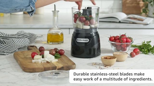 Amazoncom Hamilton Beach Electric Vegetable Chopper Mini Food Processor 3 Cup 350 Watts for Dicing смотреть онлайн