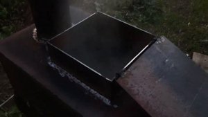 Банная печь из трубы, закрытая каменка, первый обжиг