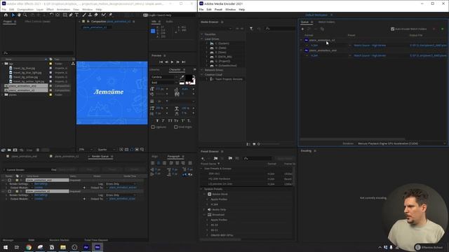 Фрагмент занятия. Вывод ролика. Рендер в Adobe Media Encoder смотреть онлайн