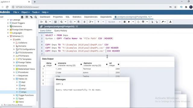 Postgresql Tutorials | Postgresql Export Table Data To Csv File | Export To Csv File In Postgresql