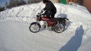 Покатушки на мопеде Альфа 110 зимой. Часть 2 (Женек)