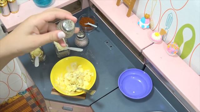 Mini Deviled Quail Eggs Made In A Vintage Miniature Kitchen Set