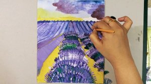 Lavender Garden Acrylic Painting Demo for Beginners | Easy & Relaxing | Daily Art Therapy