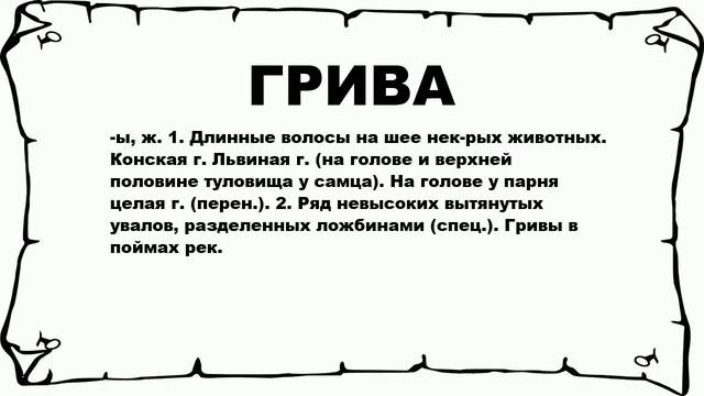 ГРИВА - что это такое? значение и описание
