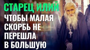 СТАРЕЦ ИЛИЙ: ЧТОБЫ МАЛАЯ СКОРБЬ НЕ ПЕРЕШЛА В БОЛЬШУЮ