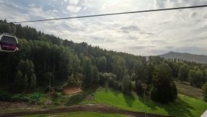 Манжерок обзор горнолыжного комплекса. Поднимаемся на среднюю станцию. #altay #манжерок #горнолыжка