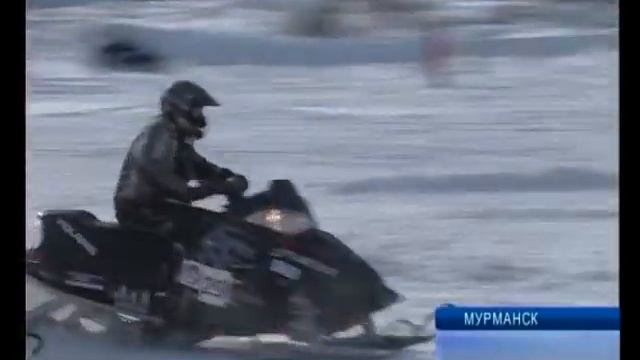 Гонки на снегоходах - Мурманск апрель 2008 г. смотреть онлайн