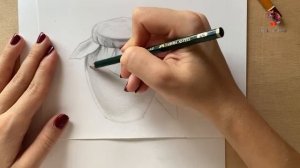 Рисунок простым карандашом. Рисуем баночку с медом!