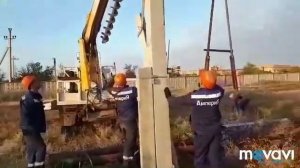 Установка завышенной жб опоры с приставками