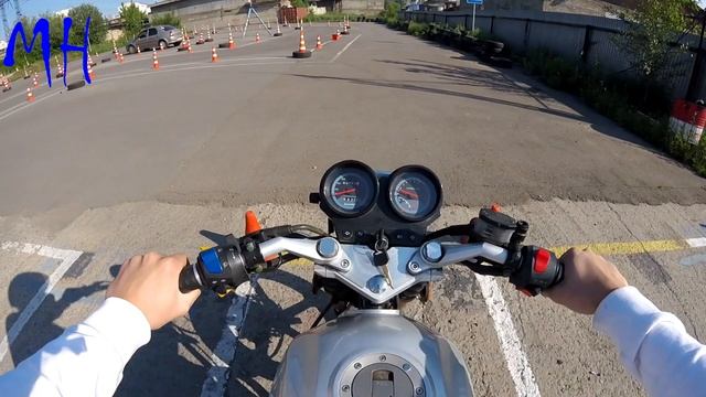 Сдача экзамена на категорию "А". Автодром на мотоцикле, упражнения.