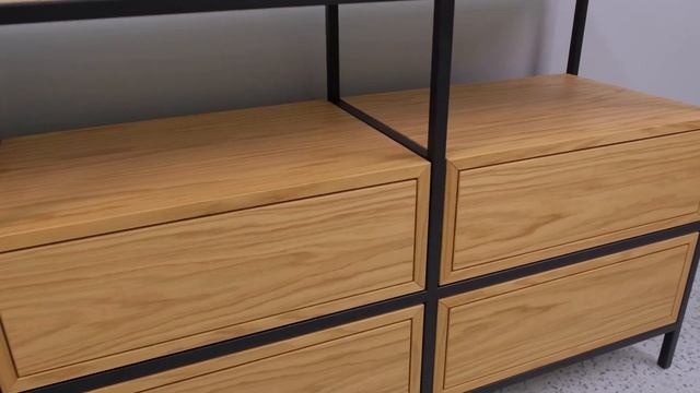 Тумба под аппаратуру на металлокаркасе в стиле LOFT смотреть онлайн