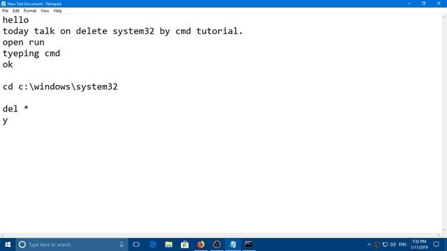 delete system32 by command prompt???? смотреть онлайн