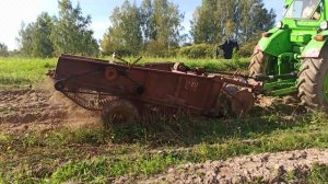 Натуралочка Картошка Без химии - Старая однорядная картофелекопалка и трактор т-40 - Урожай Картошк