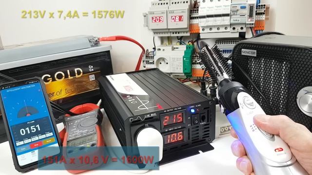 Przetwornica napięcia, falownik, inwerter  SINUS 1500W TEST, recenzja /XIJIA /