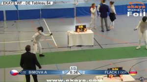 ekays fencing women‘s foil GER KOLKWITZ QB T64 10 green FLACK GER vs BIMOVA CZE