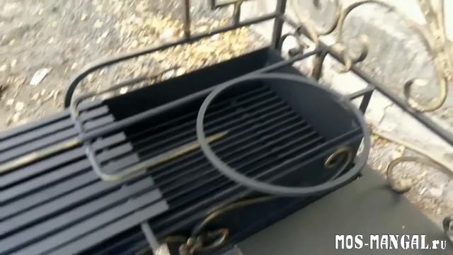 Мангал "Люкс Премиум" с выдвижной жаровней и топкой для казана смотреть онлайн