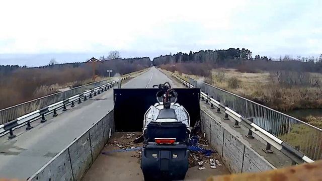 газ 52 едем за снегоходом и прицепом к газону. смотреть онлайн