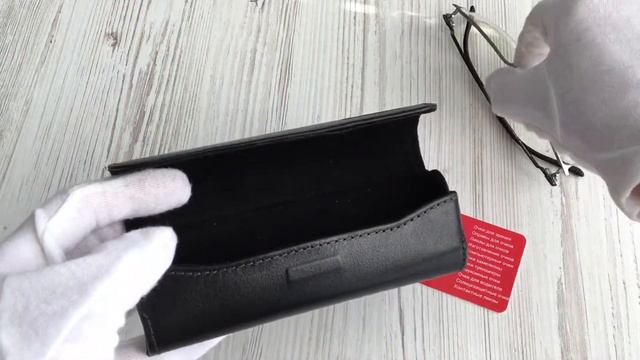 Кожаный футляр для очков. Черный цвет смотреть онлайн