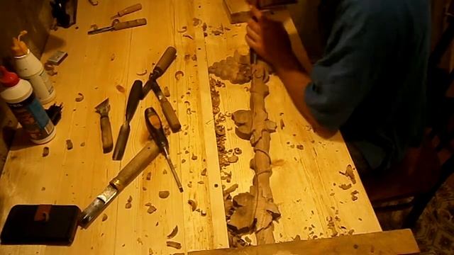 Резьба по дереву. Отделка арки "Винаград". смотреть онлайн