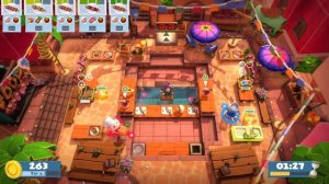 Overcooked! All You Can Eat - World Food Festival - Level 1-2 - 4 Stars - 2 Player co-op