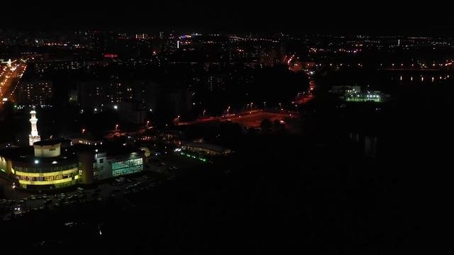 Красота Ночной  Казани озеро Нижний Кабан 4К видео