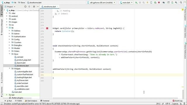 E-Commerce App with Flutter Shopping Cart with Provider | Add item to Cart Flutter & Firebase App
