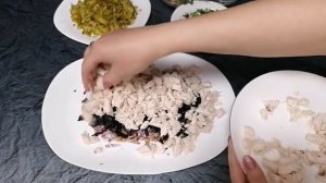 Салат белая берёза с курицей.
