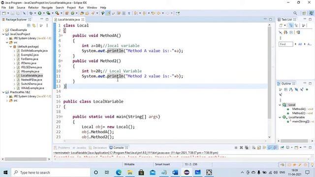 Scope of Variables in Java with Example.