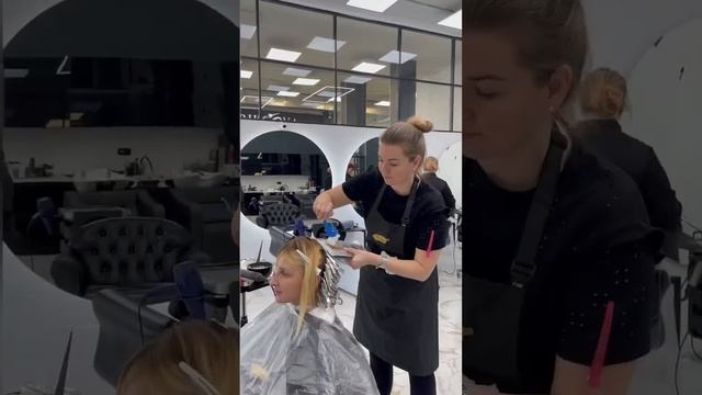 Стрессовые полосы на блонде. Делаем аиртач