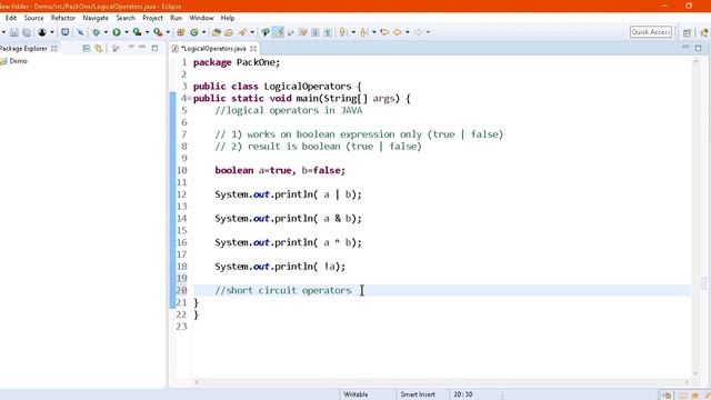 Logical Operators in Java | AND OR NOT XOR | Short Circuit AND and OR