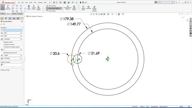 SolidWorks 2020 ( FOR ABSOLUTE BEGINNERS ) 06 Sketch | Circular Sketch Pattern