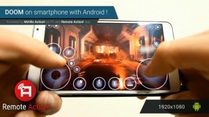 Playing 2016 DOOM on Android smartphone with Mirillis Remote Action! app
