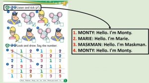 Kid's Box Starter - Unit 1 - Hello - 3 - Listen and tick.