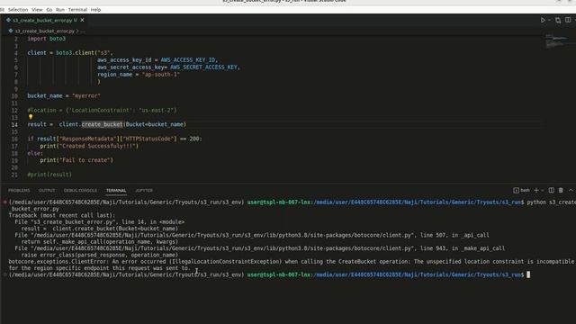 S3 bucket region mismatch error solution смотреть онлайн