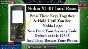 Nokia X1-01 Hard Reset With Keys Without Any Software And Without PC Security Code Unlocker