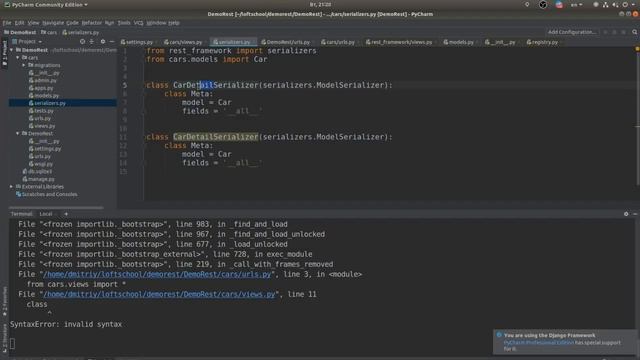 Реализация RESTFul API на Django REST Framework
