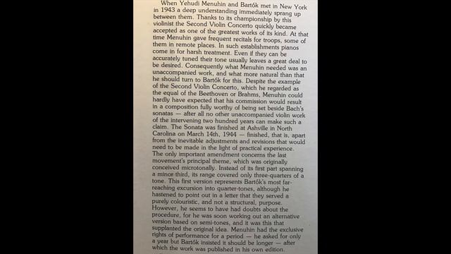 Yehudi Menuhin plays Bartok solo sonata