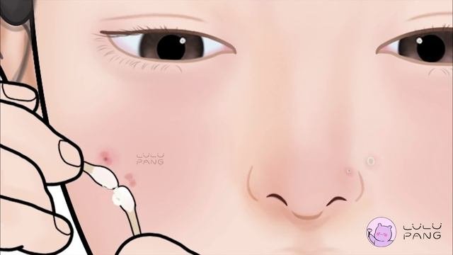 ASMR 화장에 가려진 예민한 여드름 피부 관리! / 루루팡 스킨케어 애니메이션