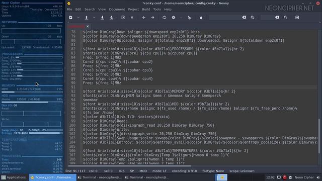 Conky System Monitor on My Desktop. How to Install and Configure It on Linux смотреть онлайн