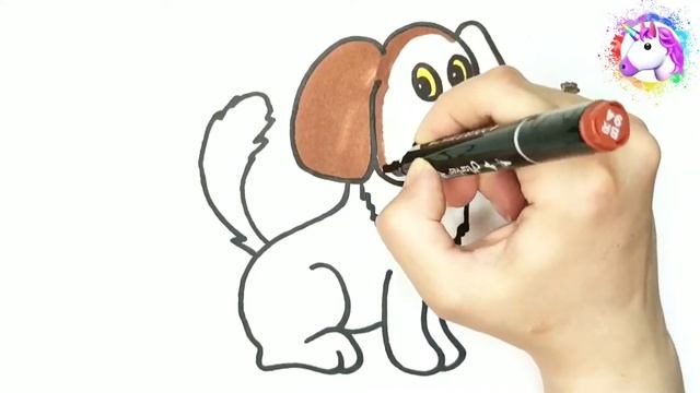 Рисунок раскраска собака. Как нарисовать собачку.