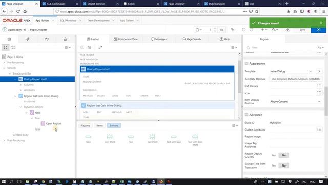 How to Open Region and Close Region Dynamic Actions Oracle Apex 19 1