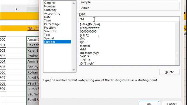 Basic Excel 12 : Custom Formatting