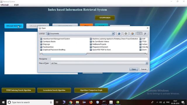 Index Based Information Retrieval System Java Project