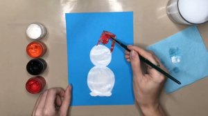 Снеговик 3+. Гуашь. Готовим зимние рисунки на выставку.