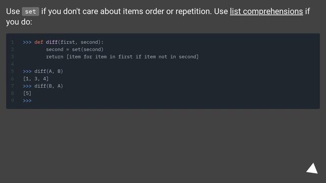 Compute list difference смотреть онлайн
