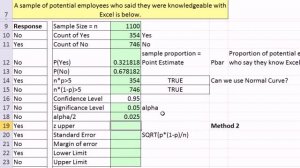 Excel 2010 Statistics 76: Confidence Interval To Estimate Population Proportion: NORM.S.INV Functio