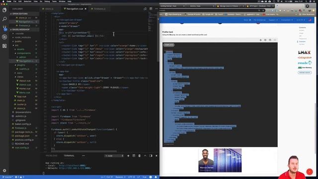 VueJS | Lvl 5 50   Vuex | user information with vuetify avatar